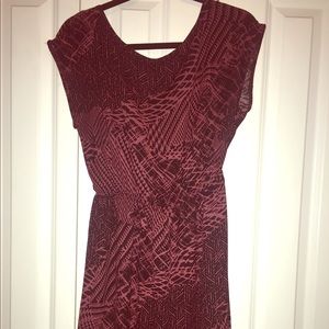 Maroon and black patterned light weight dress